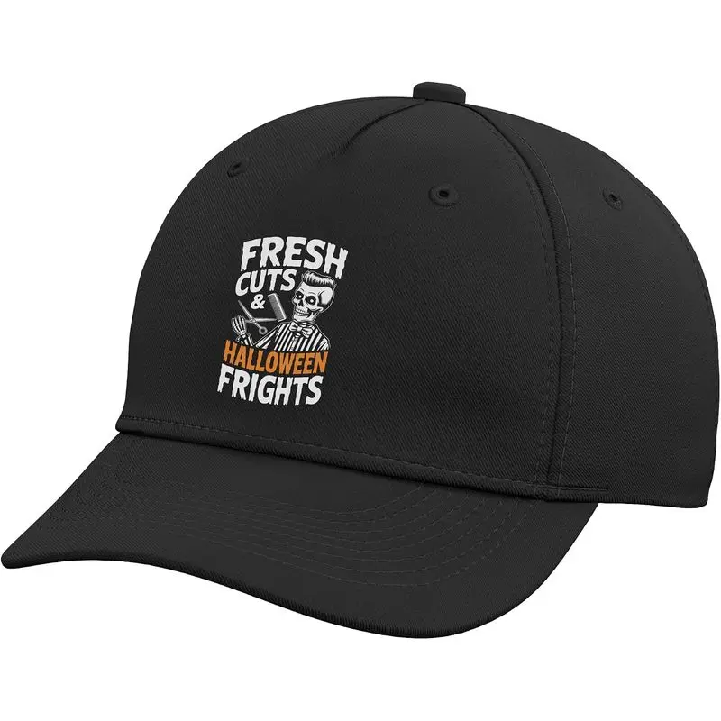 Halloween Frights Fresh Cuts Barber Skeleton Adjustable Baseball Hat