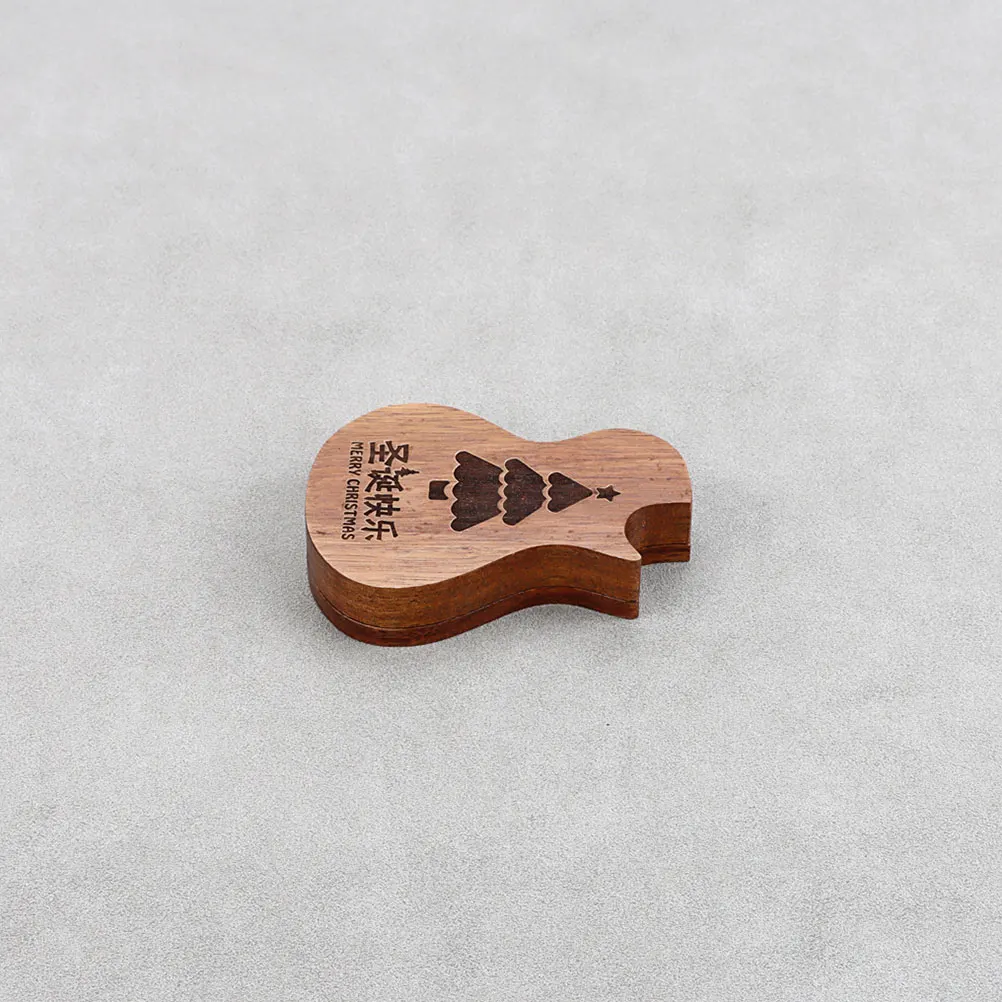 

Plectrum Holder Wood Guitar Shaped Case Plectrums Storage Acoustic Holders