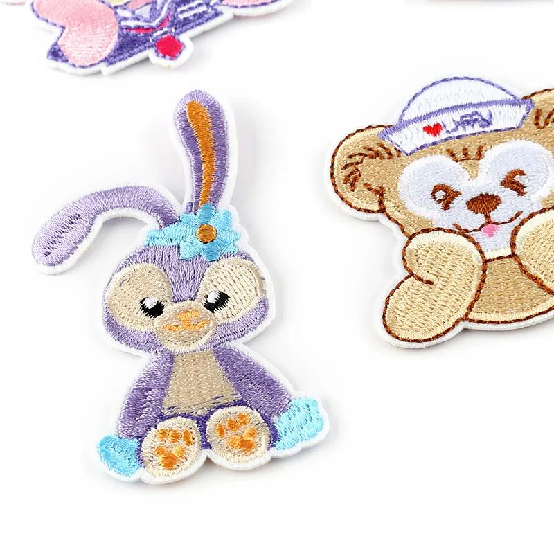 12Pcs Disney StellaLou Bunny Bear ShellieMay Series Iron on Embroidered Patches For Sew Clothes Jeans Ironing Cartoon Applique