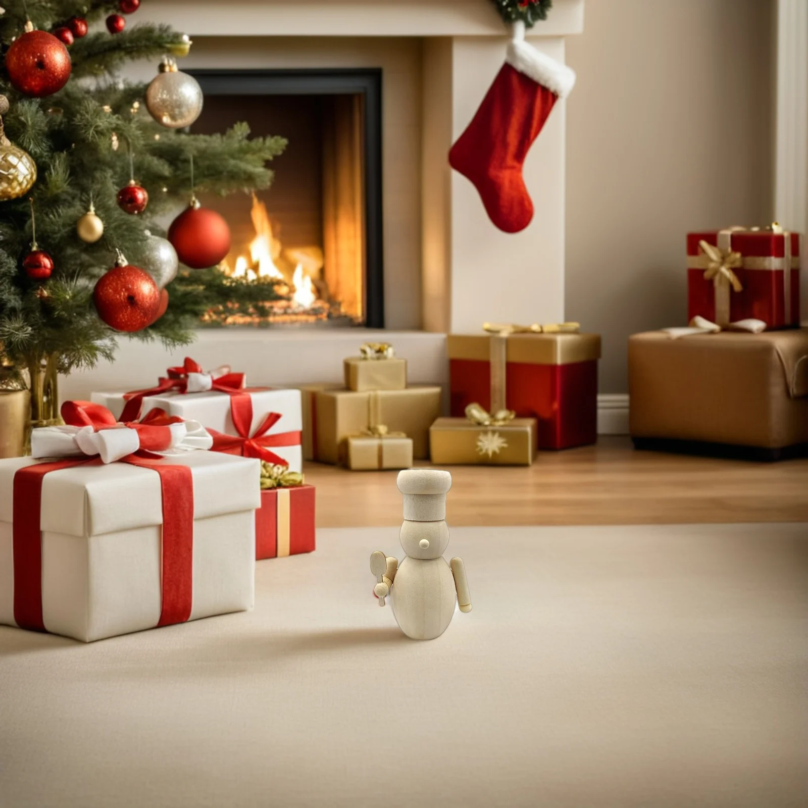 

3Pcs Wood Nutcracker DIY Unpainted Craft Kit for Christmas Decorations Handmade Holiday Ornaments Creative Family Craft Activity