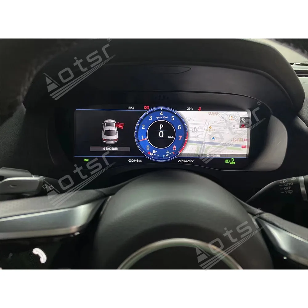 شاشة عداد المسافات الرقمية المزدوجة لاند روفر جاكوار XE 20 غلاف من الألومنيوم 2018 مشغل LCD لوحة القيادة سرعة متر