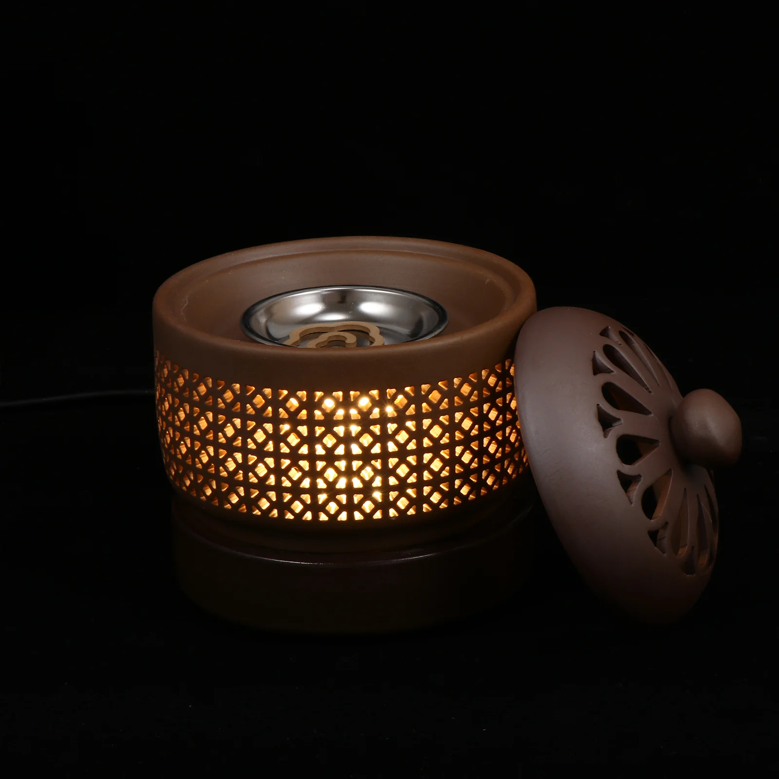 

Retro Decor Electronic Aromatherapy Furnace Portable Censer Household Ornament Decorate Delicate Burner Coffee Incense Home