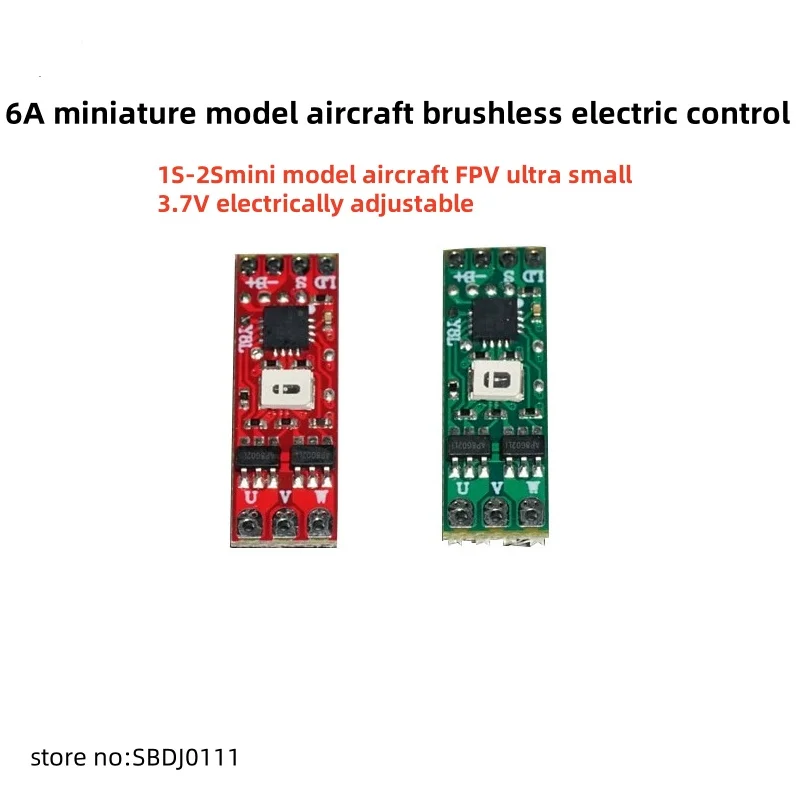 6A Mini Model Aircraft Brushless Electric Control 1-2S Mini Model Aircraft FPV Ultra Small 0.5g Weight 3.7V6A Electric Control