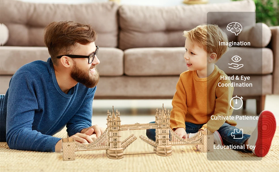 Rolife Puzzle 3D Maquette Bois Big Ben 220 Pièces - Kit Construction Pour Adultes Enfants