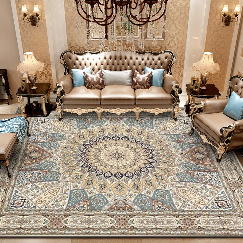 Persian Retro Classical National Style Camel European Palace Door Mat Bedroom Living Room Bedside Carpet Floor Mat السجاد