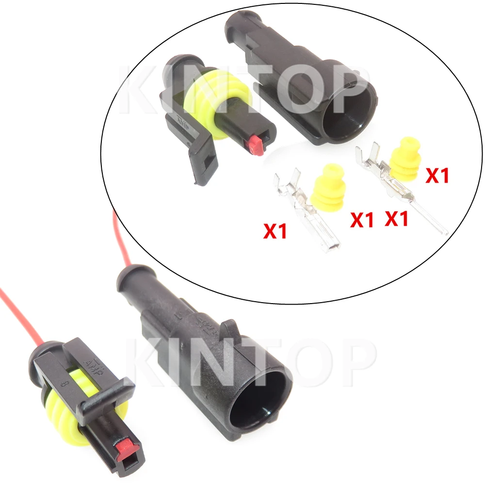 

1 Set 1 Pins Car Electric Cable Male Female Socket AC Assembly 282103-1 282079-2 Automotive Low Voltage Waterproof Connector