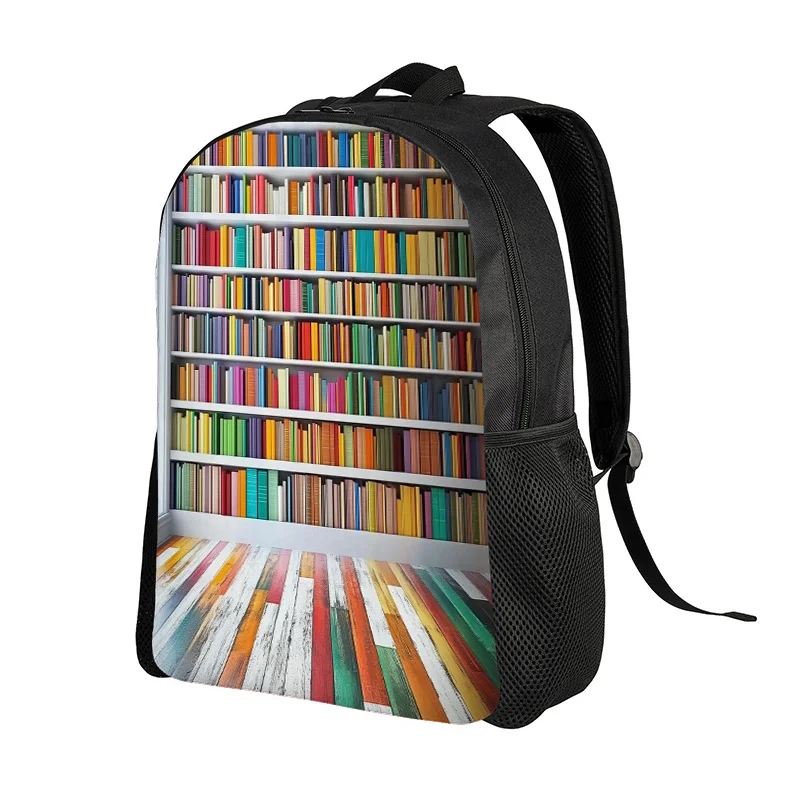 

2D Flat Pattern Embroidered Backpack Bookshelf Style Dual-Shoulder Bag - Large capacity, lightweight design.