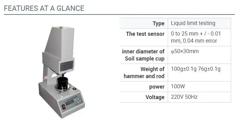 C007 Digital Display Soil Liquid Limit and Plastic Limit Testing Equipment Casagrande Apparatus Soil Penetrometer