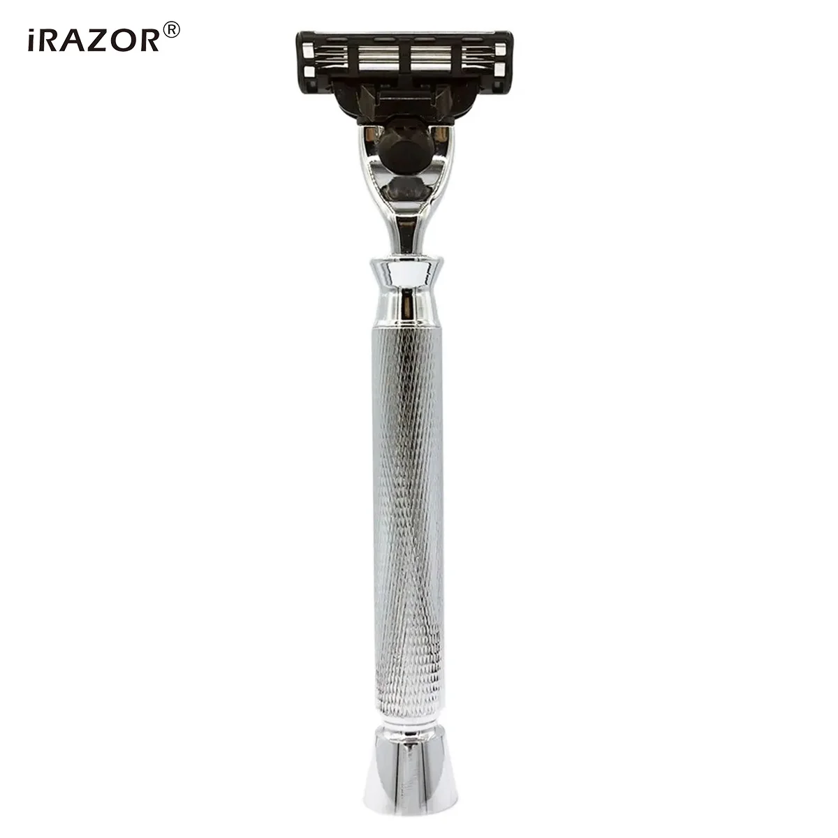 

iRAZOR Classic Men's Beard Shaving Manual Razor Stainless Steel Handle Holder with 3-Layer Mach 3 Triple Blade Grooming Tool