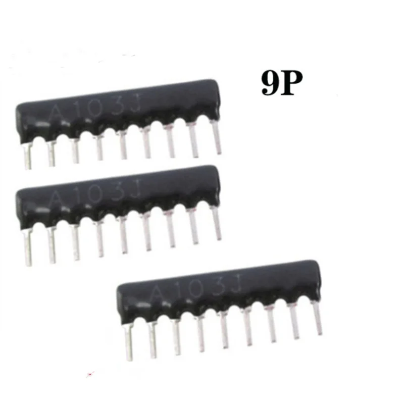 

10pcs DIP exclusion Network Resistor array 9pin 47 100 220 330 470 510 680 1K 1.2K 1.5K 2K 2.2K 3.3K 4.7K 5.1K 5.6K 10K 100K ohm