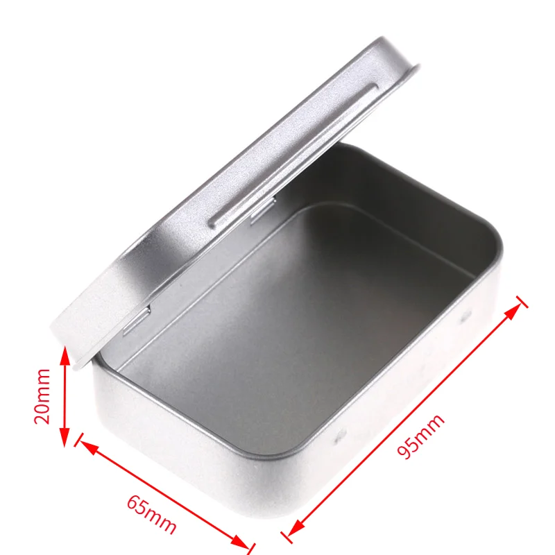 1Pc 95*60*20mm Metal Tin Flip Storage Box Case Organizer For Coin Candy Keys‘