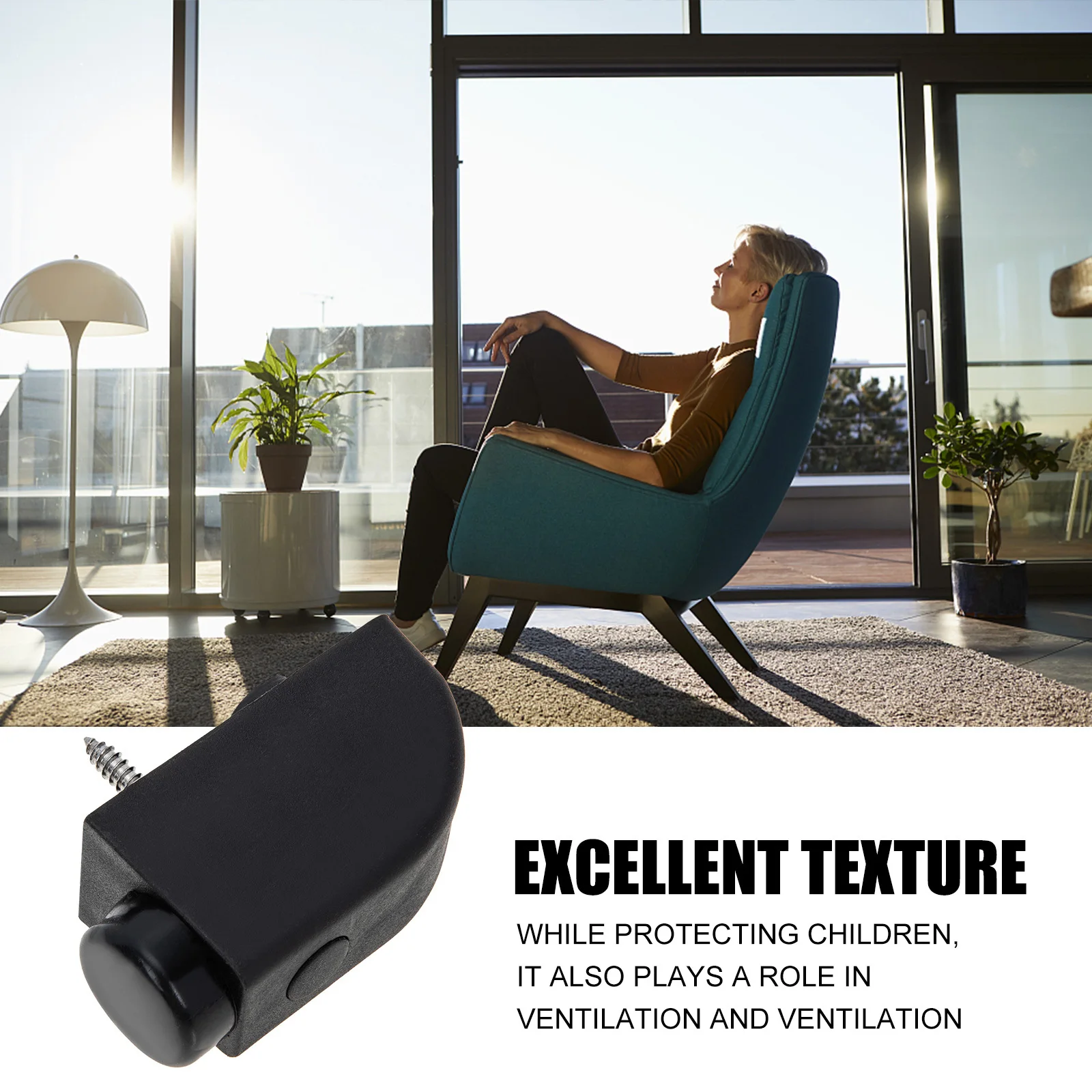 4 قطعة قفل النافذة المنزلقة خزائن الأمان انزلاق وشاح سدادة قفل أمان غير الحفر تركيب الباب والنافذة #4