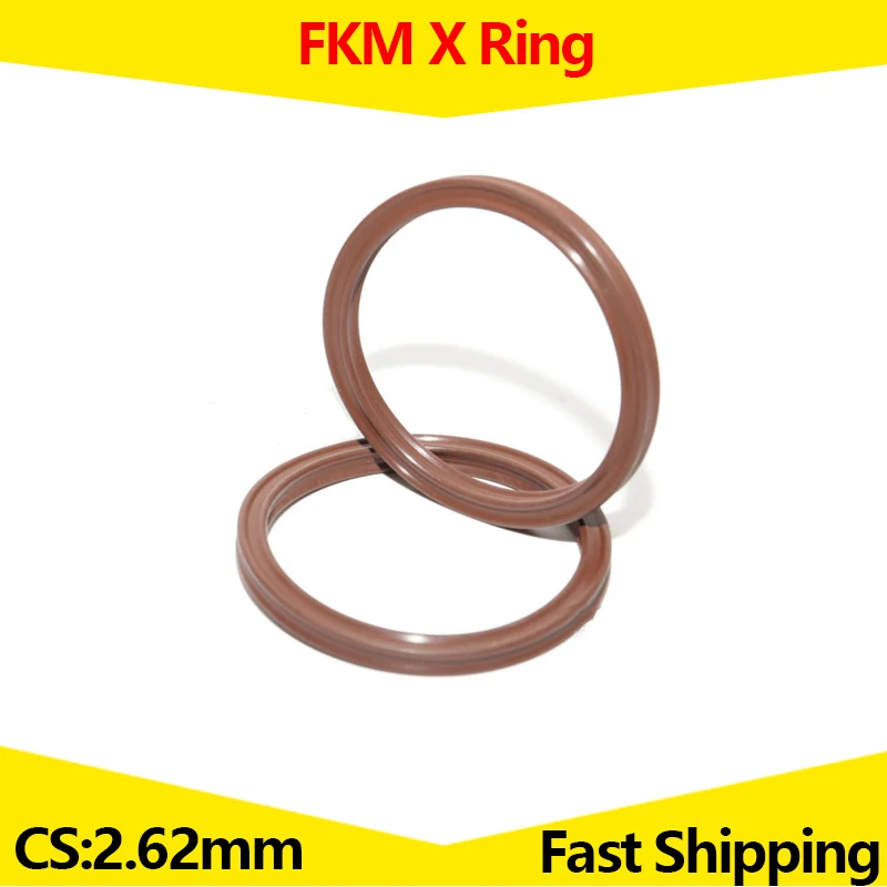 CS 2.62mm,FKM X Ring, Fluorine Rubber sealing ring,for Hydraulic Cylinders, Pistons, Piston rods. ID 1.2 - 190.17mm