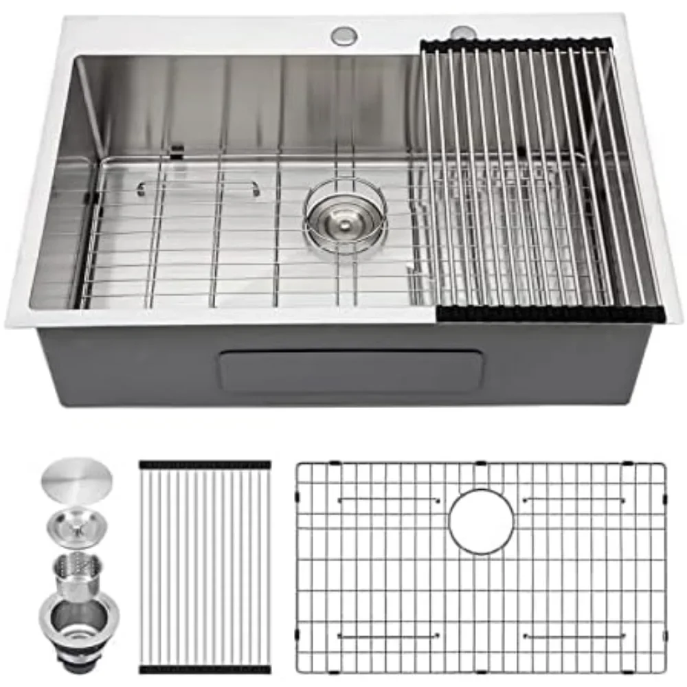 Drop InKitchen Sink For Kitchen Sinks 33 X 22 Inch Kitchen Sink Useful Things for Home Topmount 16 Gauge Stainless Steel Deep
