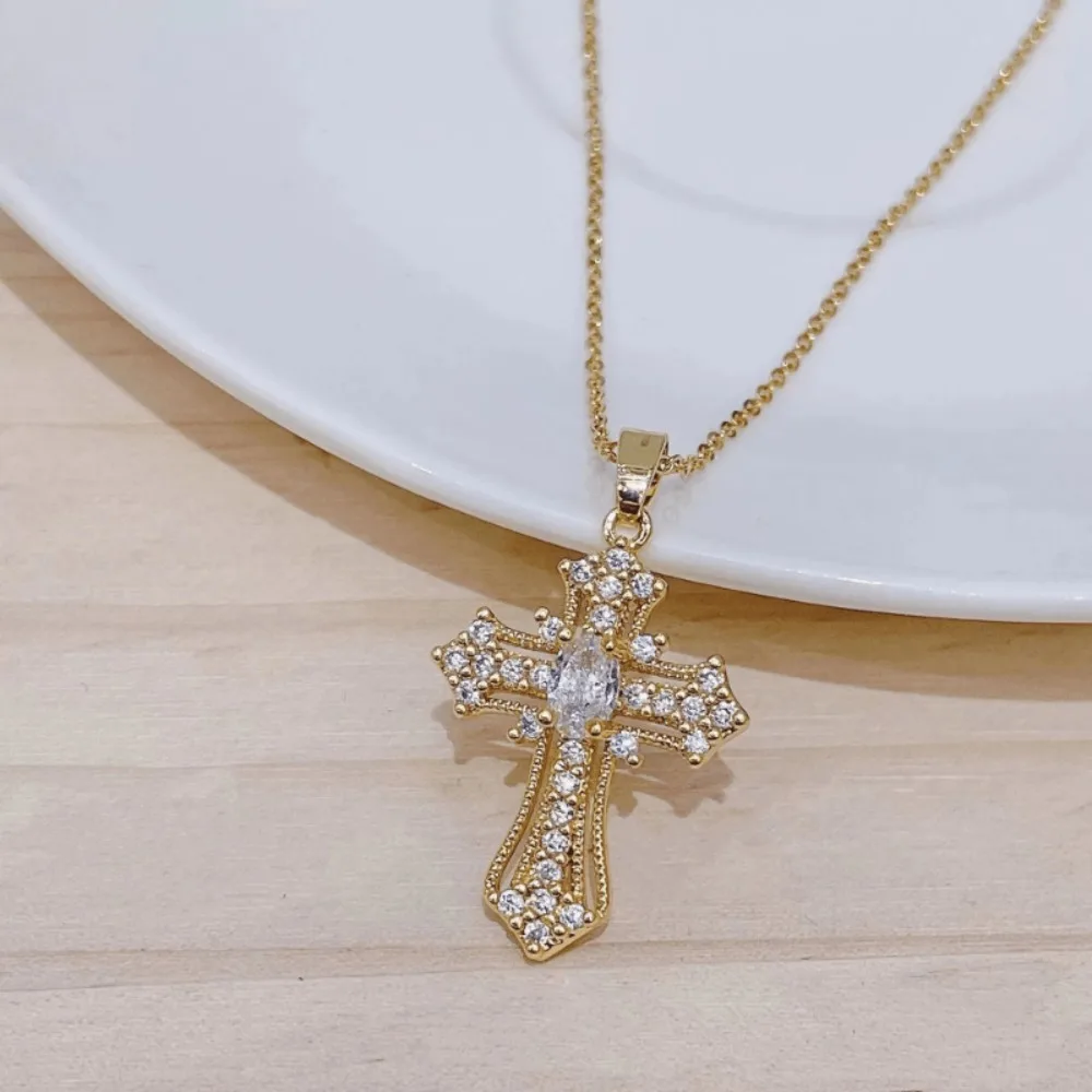 1pcs Fashion Pendant Necklace for Women DIY Design Cross Pendant Necklace Engagement Wedding Necklace Gift Jewelry