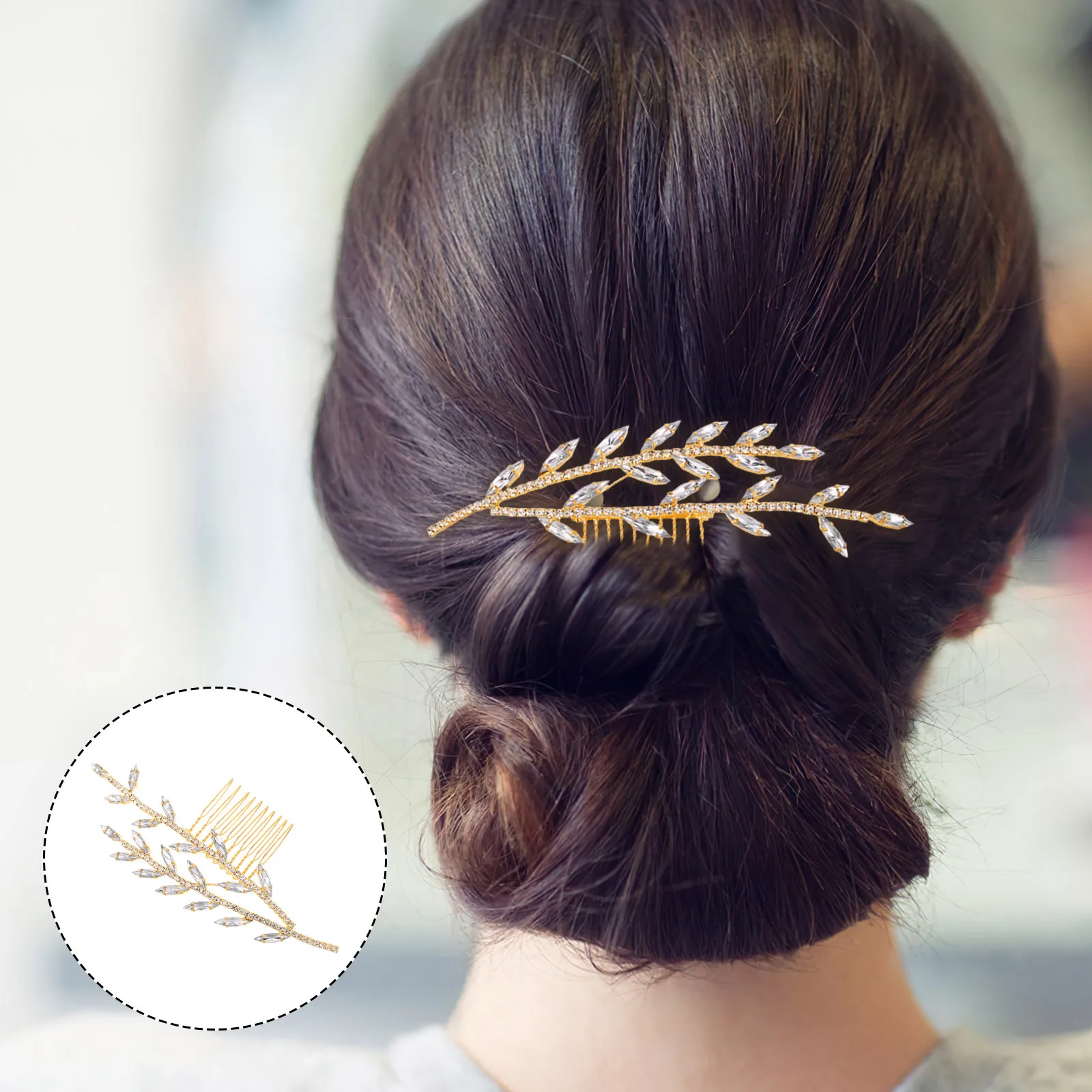 

Bridal Wedding Hair Comb Rhinestone Hair Accessories Elegant Bride Hairpiece Crystal Side Comb for Women Updos