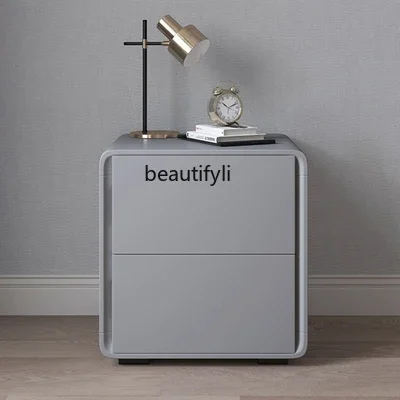 

smt03 Italian Minimalist Light Luxury Bedside Table Simple Modern Bedroom Simple Storage Cabinet Bed Solid Wood