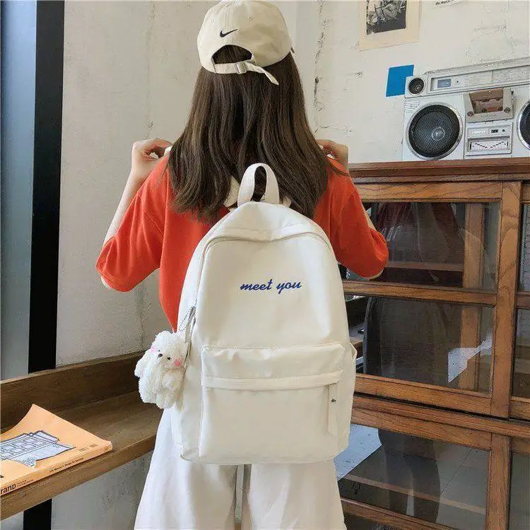 

Korean Style Large Capacity Backpack for High School And Junior High School Students Cute Simple Double Shoulder Bag Casual L...