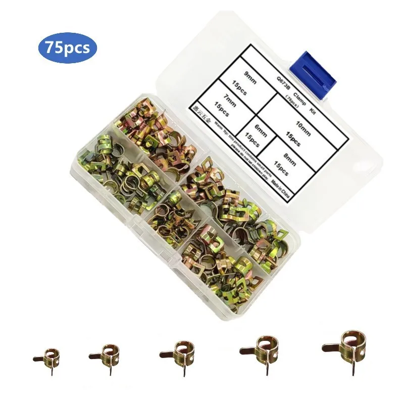 CPU fuel pipe clamp 75pcs 6-10mm elastic clamp hose clamp Japanese style