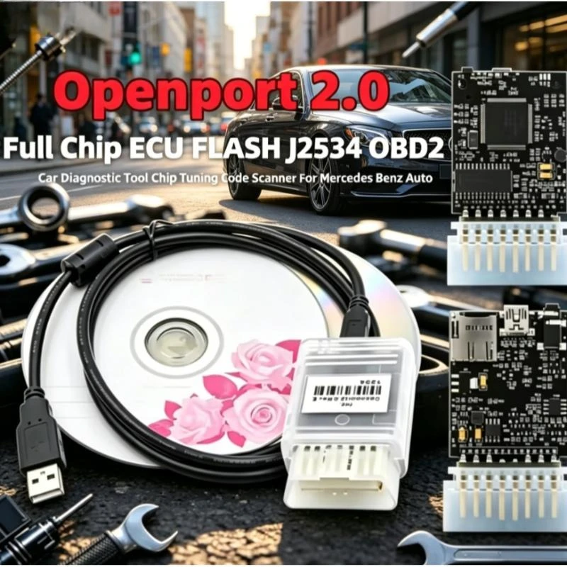 2026 NEUER Full-Chip Openport 2.0 ECU Flash J2534 OBD2 Auto-Diagnosegerät für Mercedes Benz ECU Code-Scanner Chip-Tuning