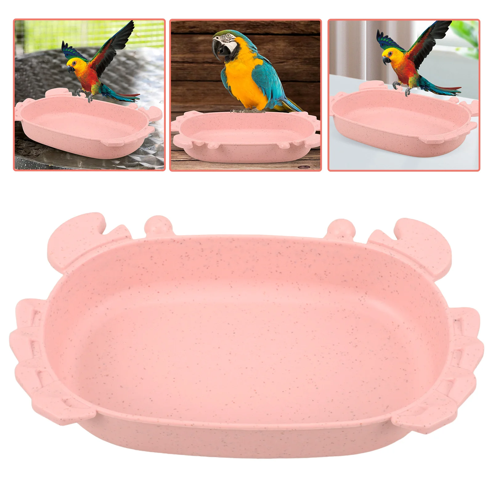 

Large Parrot Indoor Bathing Accessories Durable Plastic Container Antislip Bottom Pet Bathtub For Parakeet Small Birds Shower