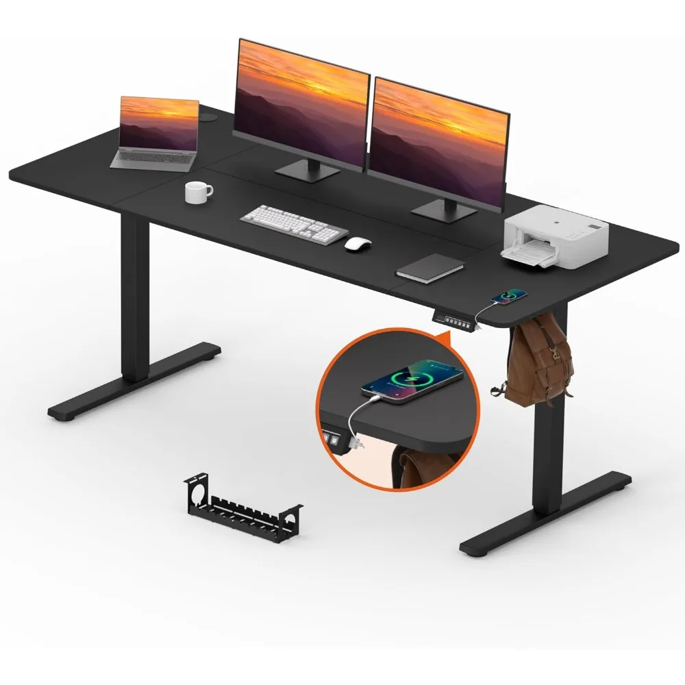 

Adjustable Stand Up Desk, Large 71x31 Inches Height Adjustable Standing Desk with Cable Management, Home Office Computer Desk wi