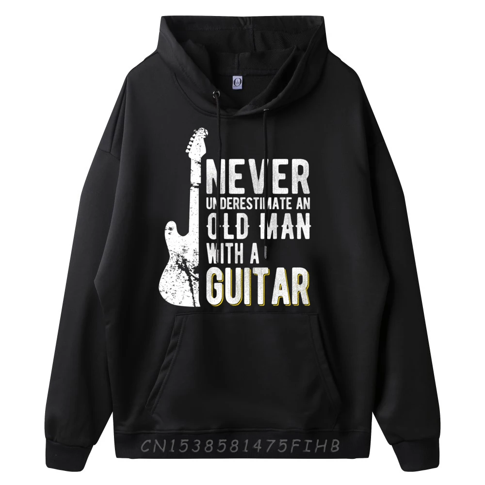 Never Underestimate An Old Man With A Guitar Guitarist Green And White Graphic Hoodie Graphic Pullover Hoodies Graphic