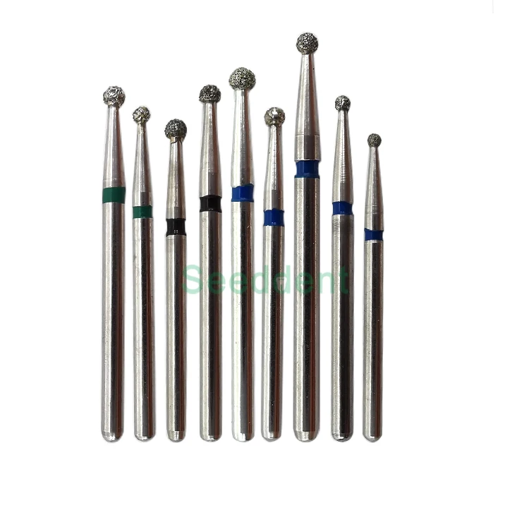 

Dentals Diamond Bur Kit Round Ball Shape Assorted In FG / RA Dentals High Speed Low Speed Diamond Drill Burs
