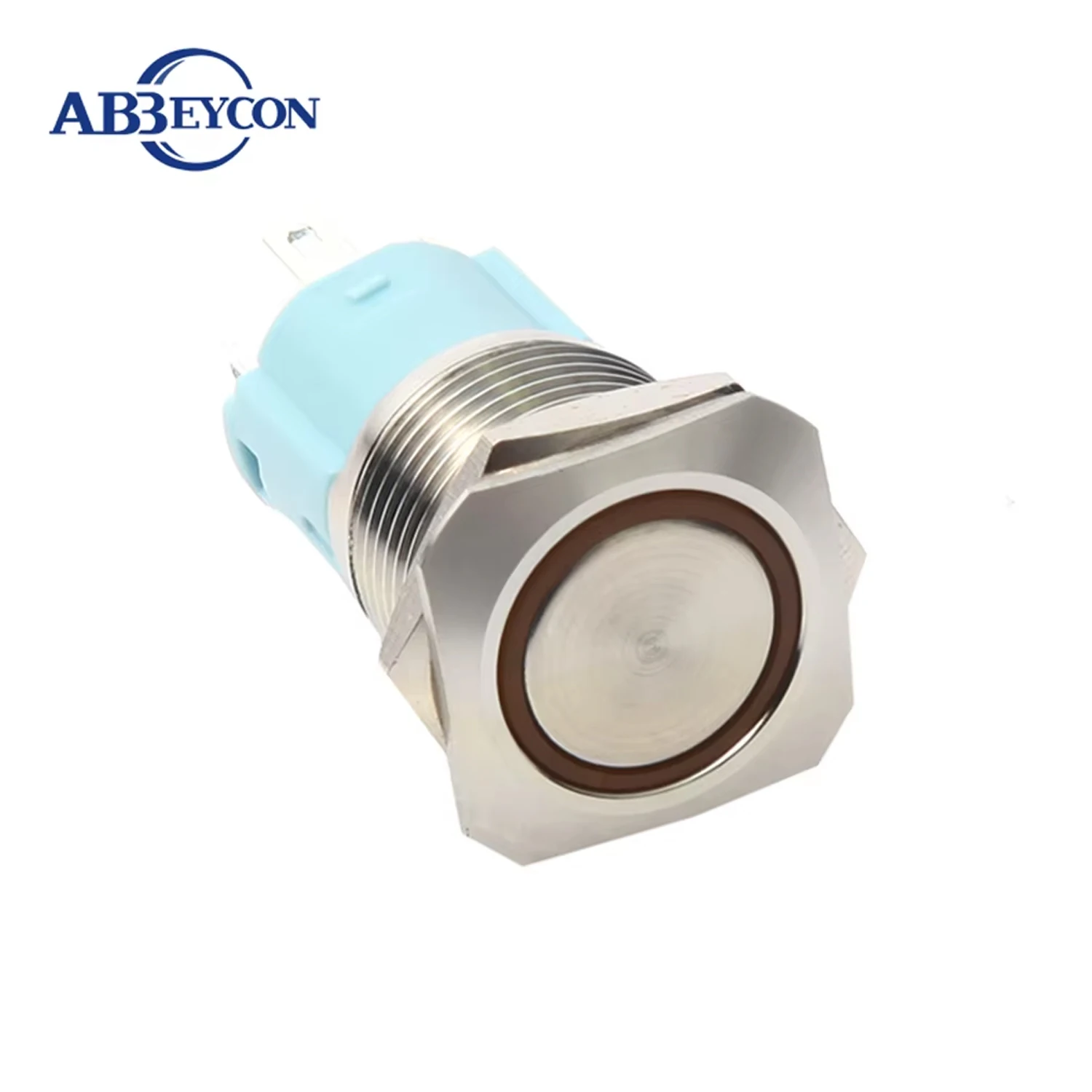 ABILKEEN 16MM Metal Push Button Switch 1NO1NC Momentary/Latching Push Button with LED Ring Illuminate Square Surface Push Button