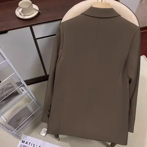 Casual Office Lady Orange Röd Kavaj För Damer 2023 Höst Vinter Långärmad Enfärgad Jacka Kavajer Kappa Ytterkläder Kläder 10 best sales orange jacka för kvinnor - №2