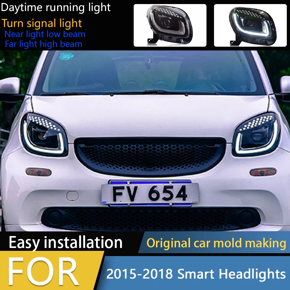 

Car Styling Head Lamp for Smart Headlights 2015-2018 Smart for Two LED Headlight LED DRL Hid Bi Xenon Auto Accessories