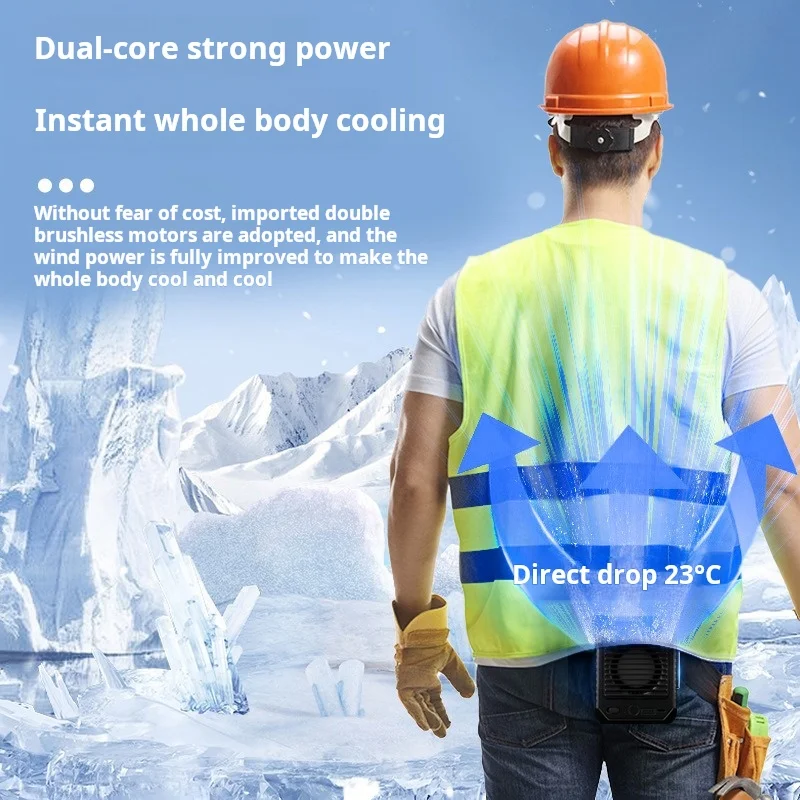 Mini Waist Fan with 10000mAh Battery – 3-Speed Adjustable Portable Fan & Power Bank Function for Outdoor & Trave