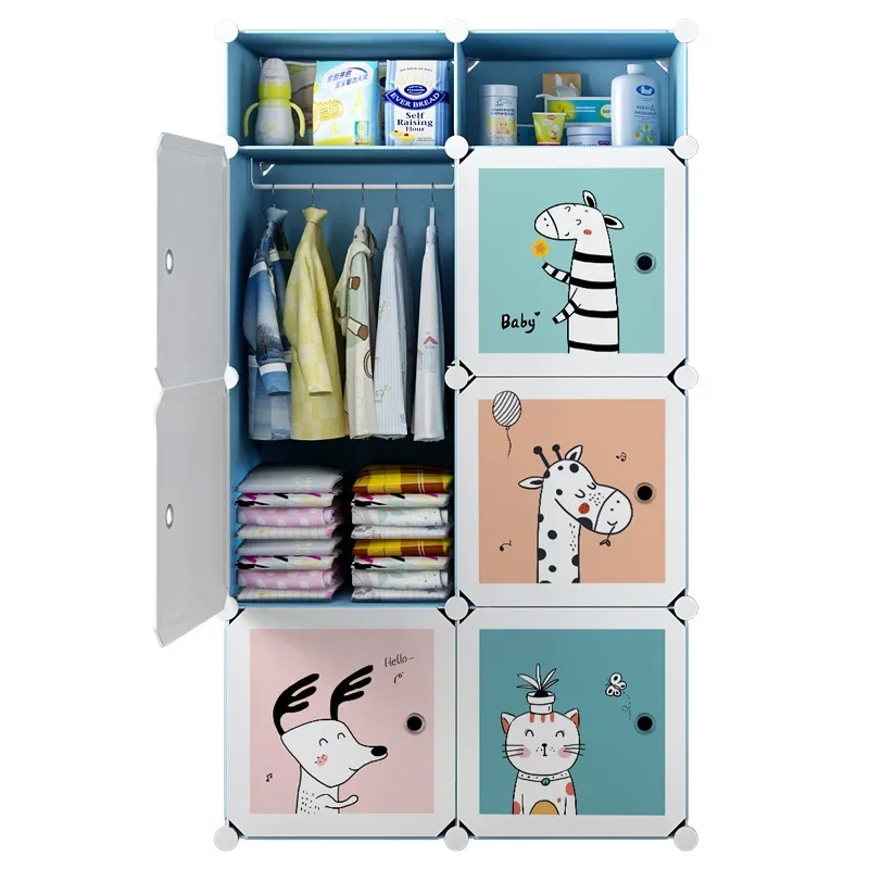 Children;s wardrobe simple plastic baby home bedroom baby small wardrobe rental housing storage cabinets.