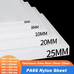 Plastic Plate Nylon Plates PA66 Extruded Sheet Engineering Material Thick 6mm~15mm Nylon Sheet Plastic Insulation Block Plate