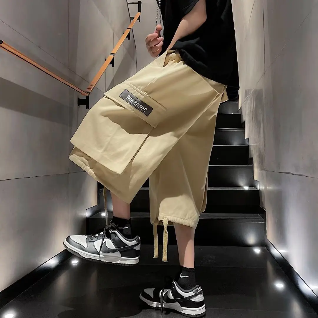 

Свободная посадка, летняя спортивная одежда, мужские повседневные тонкие брюки для спецодежды, молодежные энергетические брюки, белые базовые цвета, полиэтиленовые...