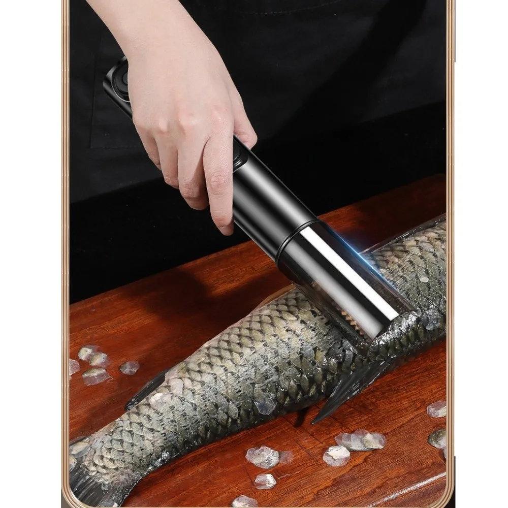 Cordless Electric Fish Scaler Left/Right Rotation 125W Electric Fish Scale Scraper Stainless Steel Professional