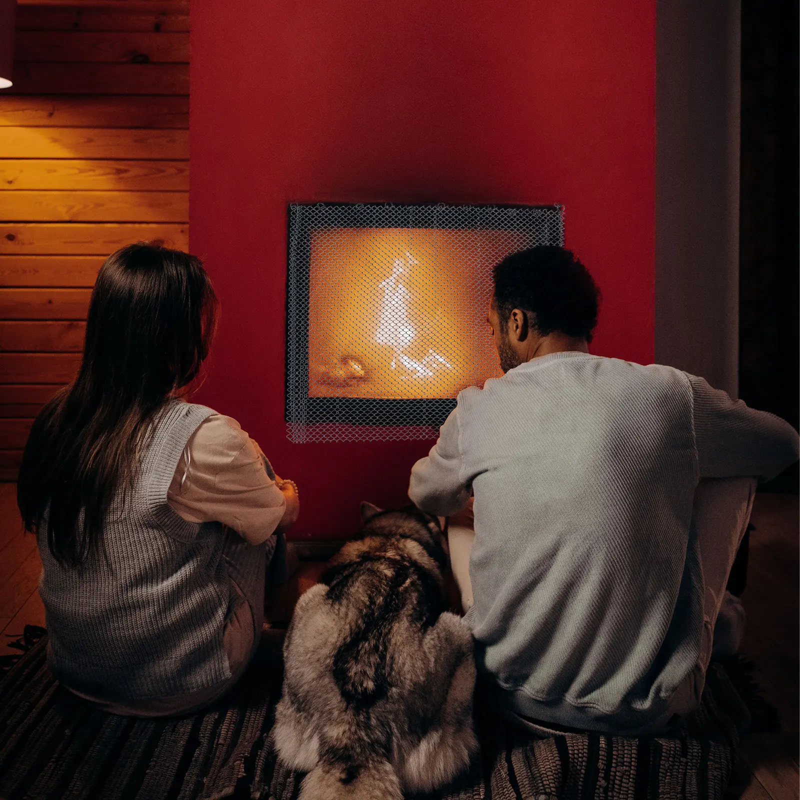 

2pcs Mesh Fireplace Screen Curtain 24" X 20" Metal Panel Replacement For Indoor Fireplace Fire Stove Spark Guard Fine Mesh