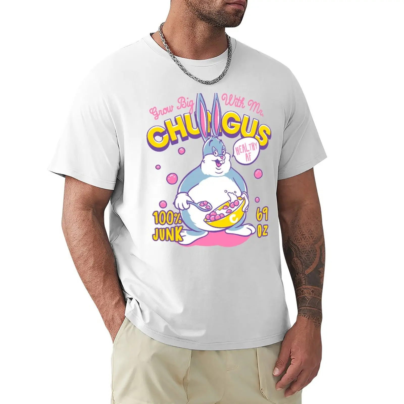 

Big Chungus Cereal | Grow Big with Mr. Chungus | MEME T-Shirt customized t shirts Short sleeve men t shirts