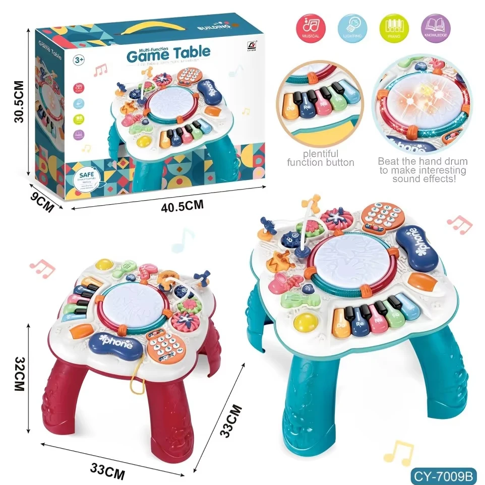 

Wholesale Multifunction Kids Early Education Sound and Light Puzzle Game Hot Sale Educational Learn Musical Table for Kids Gift
