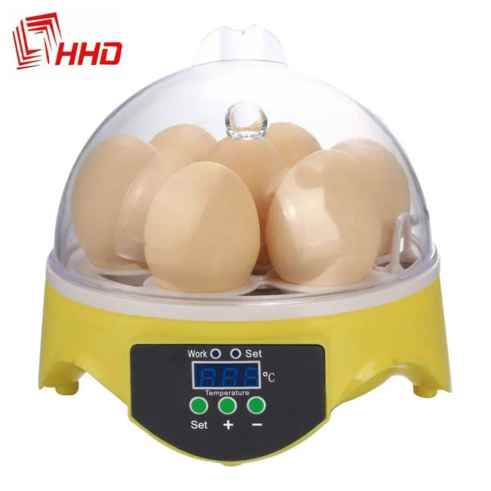 Small Automatic Poultry Egg Incubator Mini 7 Egg Digital Humidity Thermostat Control Hatch Supplies for Chicken Duck Bird Quail