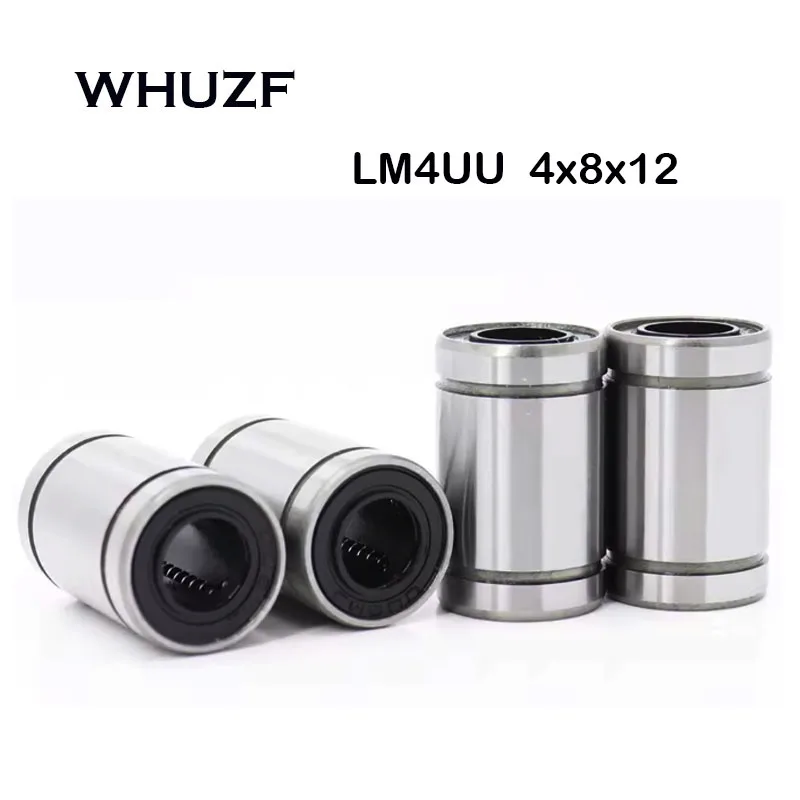 WFLYU 10PCS LM4UU High quality  LM4 Linear Bearing  4x8x12 mm LM4 UU  for 3d printer  Linear Bearing SM4UU 레일 linear rails