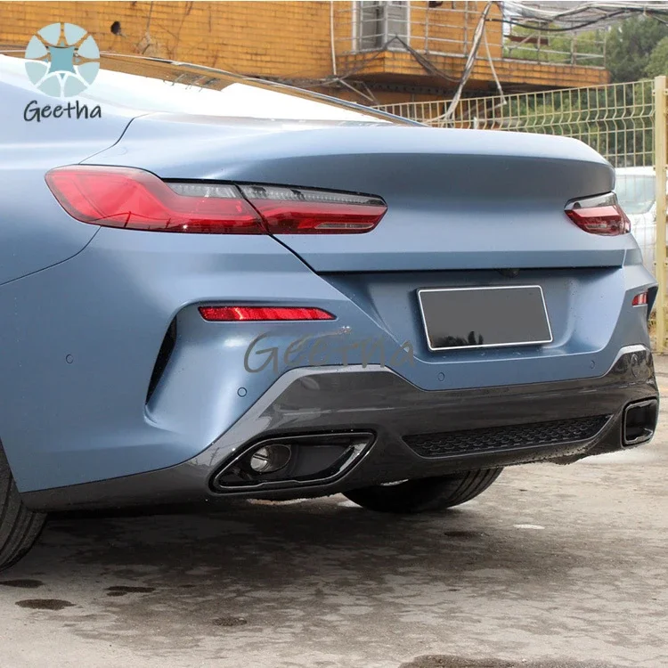 

For Black Glossy Steel Rectangular Exhaust Tail for BMW 8 Series G14 G15 G16 M850i 840i M Sport 2door 4door 2020+