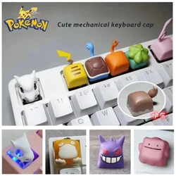 1pc Pokemon Pikachu cartoon Personality Tail Gaming Keycap Elves Keycaps Cherry MX Mechanical Keyboard Key Cap festival gift