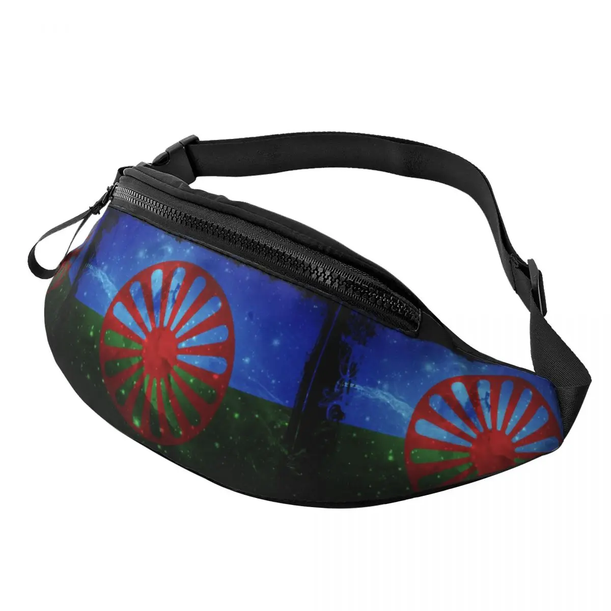 

Romany Gypsy Flag Waist Bag for Women Men Crossbody Fanny Pack Running Phone Money Pouch