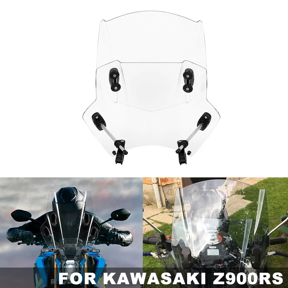 

Универсальное переднее регулируемое лобовое стекло мотоцикла для KAWASAKI Z900RS 2018 2019 2020, чехлы на лобовое стекло, дефлектор ветра, уличный велосипед