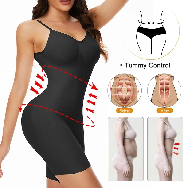 Sexy Backless Bodysuits Full Body Shaper Tummy Control Waist Trainer Slimming Sheath Butt Lifter Push Up Thigh Slimmer Shapewear