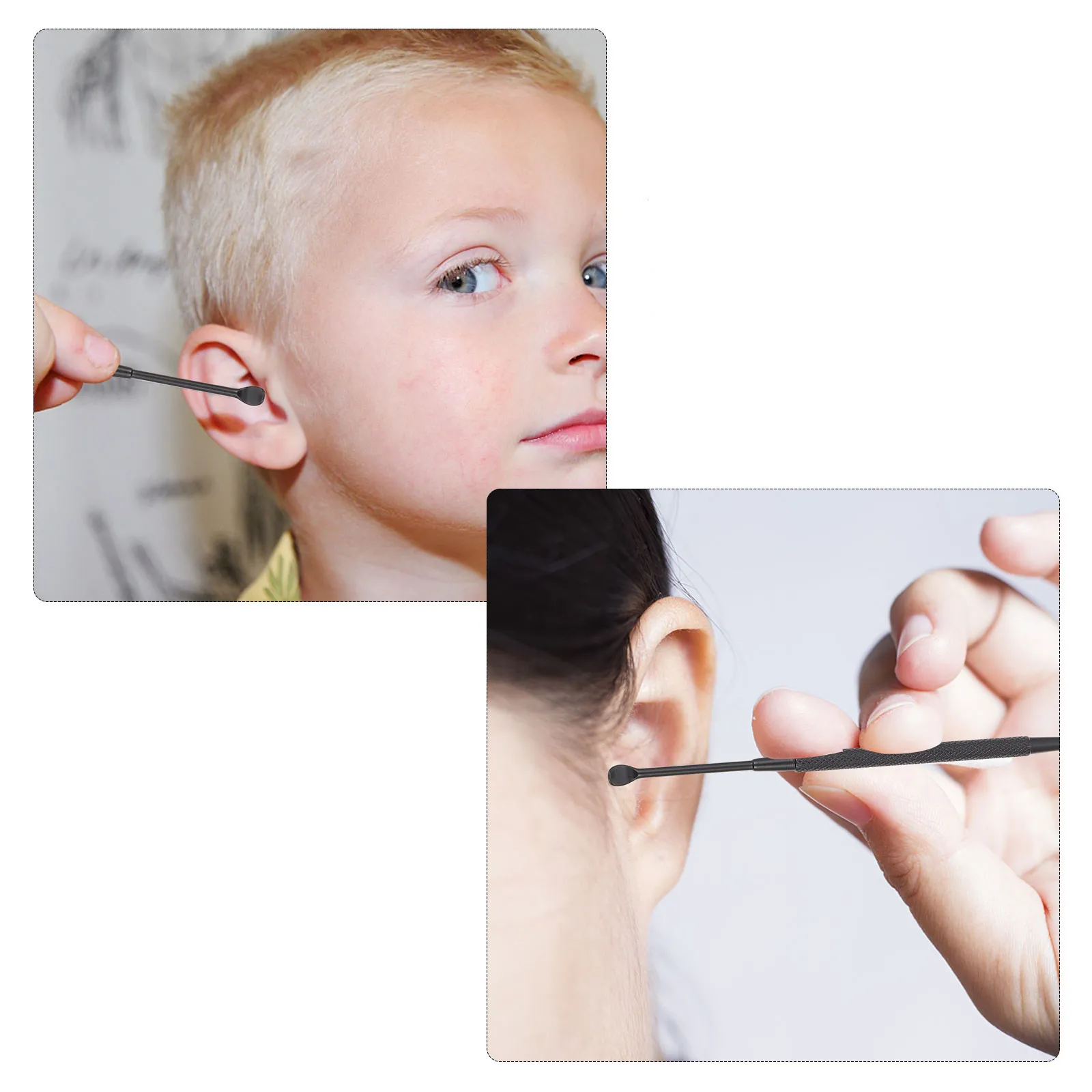 

1 Set Stainless Steel Wax Removal Kit 360° Spiral Non-Slip Handle Ear Cleaner Tools Portable Earwax Cleaning Supplies Durable