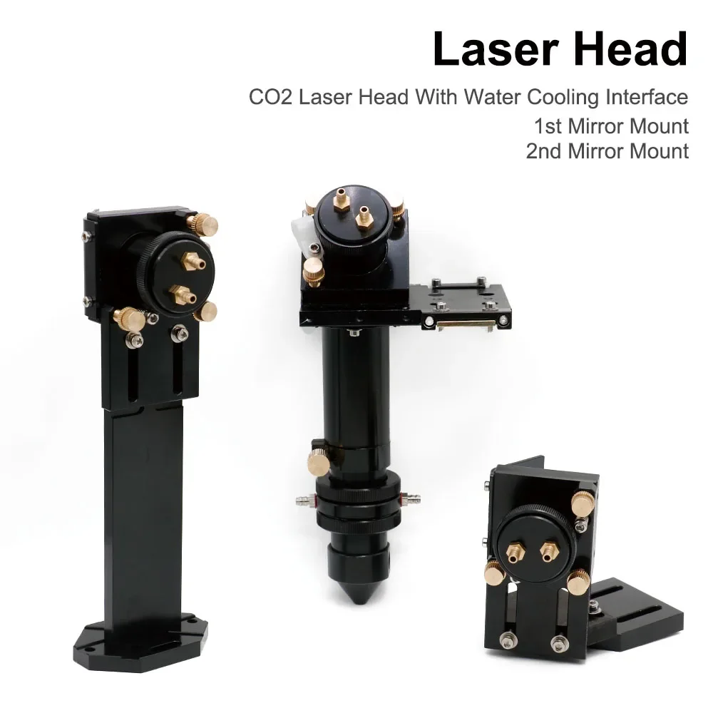 

HAOJIAYI CO2 Laser Head Set with Water Cooling Interface Mirror Dia. 30 / Lens Dia. 25 FL 63.5&101.6 Integrative MountHolder