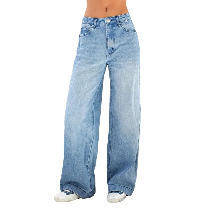

New Women's Wear European and American Loose Denim Wide Leg Pants Slimming High Waist All-match Jeans for Women