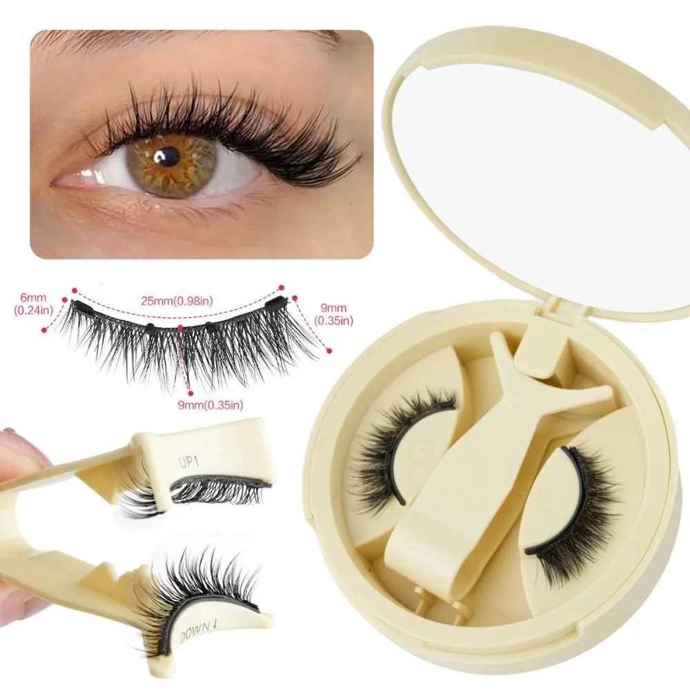 with Magnets Magnetic False Eyelashes 5-12MM Light Weight Fake Eyelashes with Applicator Reuable Easy to Wear